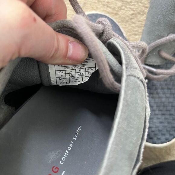 UGG Hepner Grey Suede Leather Woven Trainer Lace Up Shoe Sneaker Mens 8.5 - Picture 12 of 15